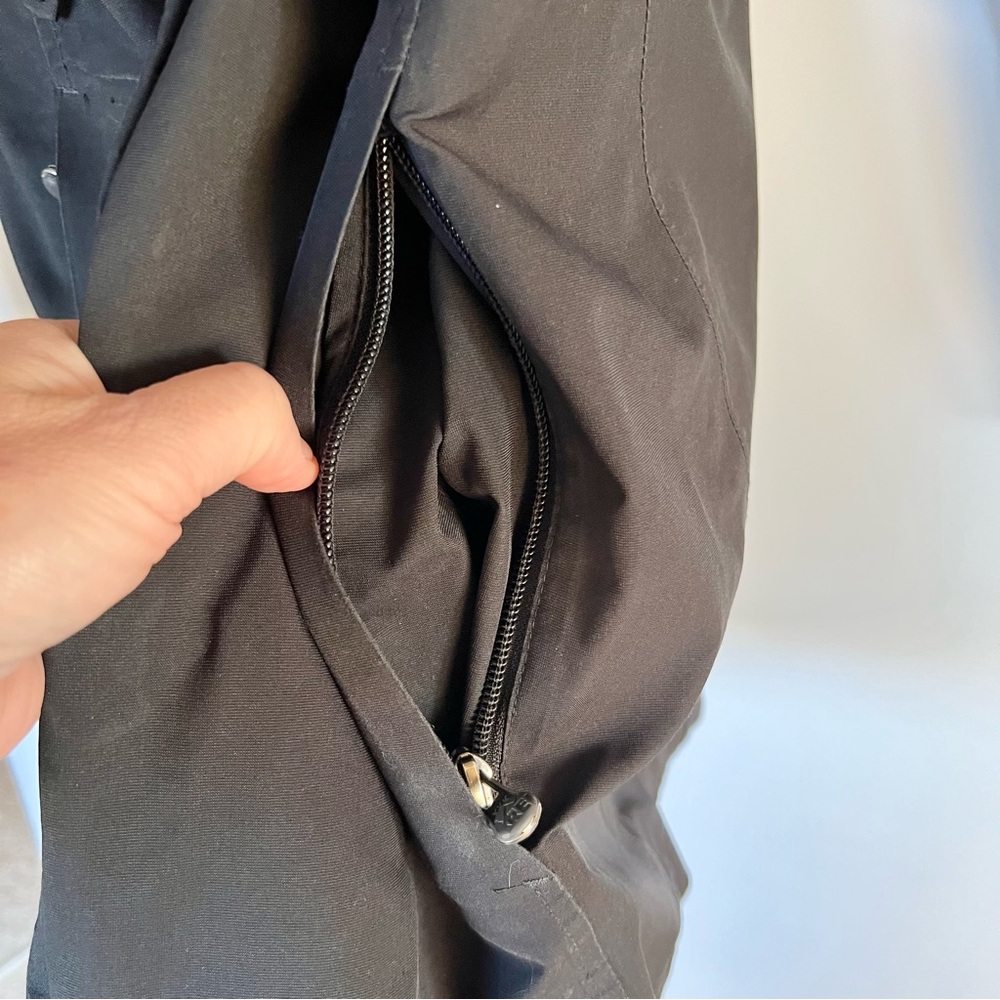 REI E1 Elements Black Trench Coat w/ Detachable Hood - Picture 9 of 11